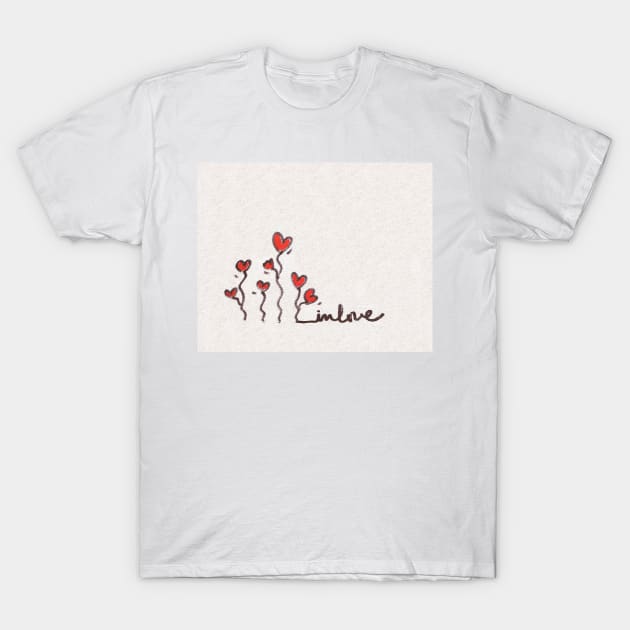 In love hand written on wall T-Shirt by kallyfactory